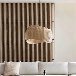 Best Quality Bamboo Rattan Hanging Lamp Handwoven <b>Light</b> <b>Fixture</b> for Hospitality Design - Product Image 5