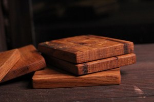 Handcrafted Wooden Coasters Set with Organic Look and Elegant Finish for Coffee <b>Table</b> Kitchen or Office Decor <b>Walnut</b> Coasters - Product Image 3