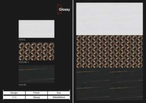 Azulejos de porcelana modernos y brillantes de 30x60 cm (300x600 mm) diseñados para paredes y suelos interiores luminosos, ofrecen una estructura duradera. - Product Image 3