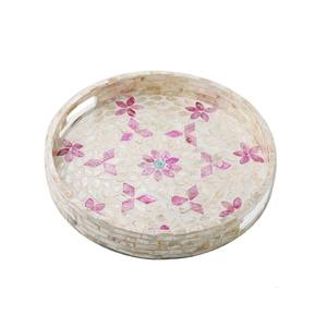 MDF Wood Enamel Coated Round Trays Set of 3 Modern Serving Trays Wooden <b>Kitchen</b> Dining <b>Decorative</b> Gift - Product Image 5