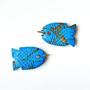 Colgante de Pez de Cobre Turquesa AAA, Collar de Plata 925 Hecho a Mano con Gema, Amuleto de Cristal Curativo Tallado a Mano, Joyería de Lujo de Moda - Product Image 2