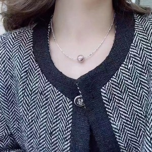 Collar de Cadena con Colgante de Perla Única, Estilo Edison, Colección Verano 2025, Versátil, Favorito de las Celebridades de Internet - Product Image 4