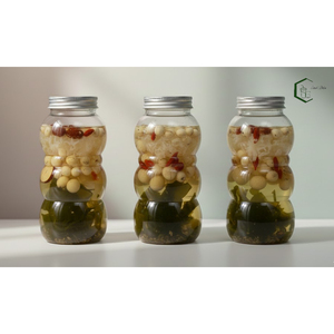 500ml Snowman Shape PET <b>Plastic</b> <b>Jar</b> with Aluminum Screw Lid OEM Food Packaging for Snacks Candy Nuts Made in Vietnam - Product Image 4