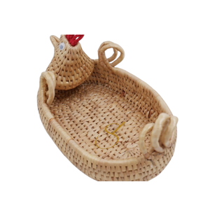 Handmade Chicken <b>Basket</b>: Water Hyacinth <b>Egg</b> Storage, Farmhouse Decor - Product Image 3