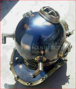Casco de Buceo Antiguo de Latón, Redondo, Decorativo, Náutico, de Metal Fundido, Artesanía Coleccionable - Product Image 3