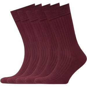 Calcetines de Trabajo Color Borgoña Sólido, 100% Algodón, Transpirables, Tejidos, para Adultos, Uso Casual, Temporada de Otoño, Grosor Estándar - Product Image 1