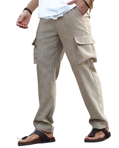 กางเกงลำลองผู้ชายอเนกประสงค์ หลายกระเป๋า ระบายอากาศได้ดี ผ้าโพลีเอสเตอร์ 100% ทรงขากว้าง เอวผูกเชือก ลายพิมพ์-สำหรับทุกคน - Product Image 1