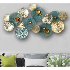 Modern Metal Wall Sculpture Abstract Geometric Design Teal Gold Irregular Shape Contemporary Home Decor Living Room Art - Product Image 2