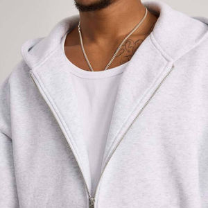 Sudadera con Capucha Blanca Lisa para Hombre, con Cierre, Personalizable con Logotipo, Antiarrugas, Casual, para Primavera y Otoño - Product Image 4