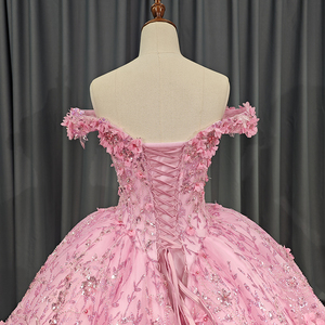 Vestidos de Fiesta Jancember 6640, Color Rosa Hada, con Encaje y Flores 3D, para 15 Años - Product Image 6
