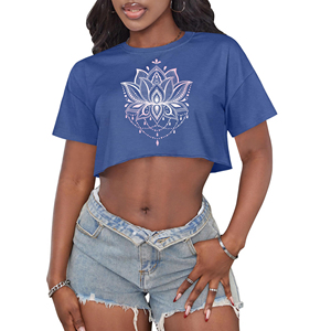 T-shirt court tie-dye tendance pour femme, couleurs personnalisées, manches courtes, vêtements de plage d'été, design et style uniques, t-shirts en coton - Product Image 5