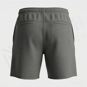 Shorts courts pour hommes 100% coton de haute qualité, effet délavé soleil, imprimé silicone, délavé à l'acide, style vintage tendance, coupe décontractée - Product Image 2