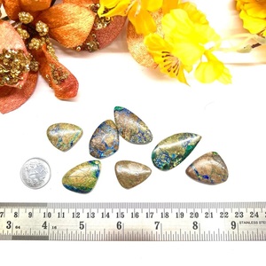Cabujones ovalados de azurita y malaquita natural, verde, azul, marrón, multicolor, pulidos, iridiscentes, para la fabricación de joyas, piedras preciosas sueltas. - Product Image 2