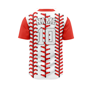 Maillot de baseball personnalisé sublimé avec impression du nom de l'équipe, en polyester respirant, unisexe, adulte, manches courtes, boutons sur le devant - Product Image 6