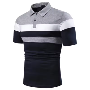 T-shirt de golf à col roulé à manches courtes, respirant, à séchage rapide, en tricot, brodé sur le devant, de qualité supérieure, personnalisé, style hip-hop, 100% coton - Product Image 3