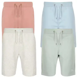 Latest Summer 100% Polyester Drawstring <b>Elastic</b> Waist Cargo <b>Shorts</b> For <b>Men</b> Casual Breathable Fitness Workout Solid Plain Dyed - Product Image 2