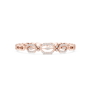 Bracelet Géométrique Hexagonal en Diamant, Or Rose Massif 9K 10K 14K 18K, Diamant CVD Cultivé en Laboratoire VVS DEF, Bracelets Chaîne et Maillons Tendance - Product Image 1