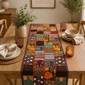 Camino de Mesa Colorido con Diseño de Patchwork, Hecho a Mano, para Decoración de Mesa de Comedor, Pared o Habitación, Tapiz Decorativo de Algodón - Product Image 1