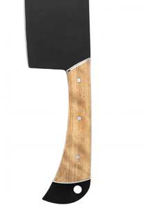 Cuchillo de carnicero artesanal de acero negro con mango de madera de arce rizado, herramienta de preparación culinaria - Product Image 3