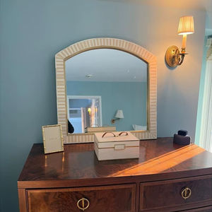 Miroir mural en os incrusté sur mesure, cadre artisanal fait main - Product Image 1