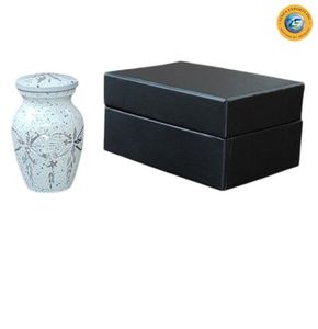 Mini Urna Funeraria de Aluminio Azul Mármol, Estilo Americano, Ecológica, para Cenizas Humanas, con Caja de Regalo - Product Image 3