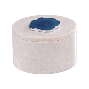 Caja de Joyería de Mármol Hecha a Mano, Tallada, de Lujo, Decorativa, Artesanal, Elegante, Natural, Diseño Tradicional para Bodas - Product Image 1