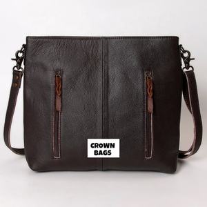 Venta caliente Vintage Correa única piel de vaca cierre de cremallera bolso de hombro de mujer moda occidental tallado lienzo borla bohemio - Product Image 2