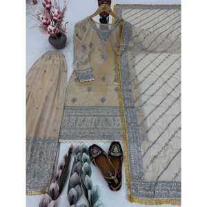ชุด Sharara งานด้วยมือที่สวยงามของผู้หญิงสำหรับงานปาร์ตี้ - Product Image 5