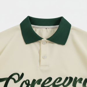 Polo en coton pour homme, uni, respirant, décontracté, avec logo brodé sur le devant, manches courtes, broderie de lettres - Product Image 3