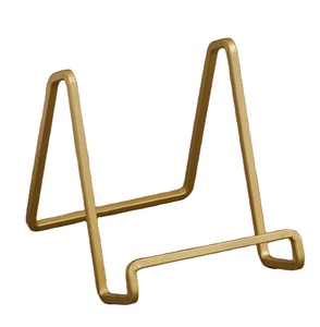 Support d'affichage en métal fer forgé couleur or, chevalet pour assiettes, support pour photos, présentoir pour cadres photo, livres de cuisine, écologique - Product Image 1