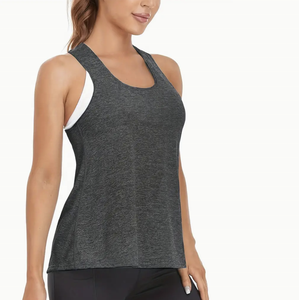 Camiseta sin mangas de fibra de bambú y algodón de talla grande para mujer, camiseta sin mangas de trabajo con patrón sólido informal de verano con logotipo personalizado de Pakistán - Product Image 1