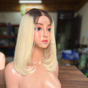 Lace <b>Front</b> <b>Wig</b> Virgin Vietnamese Hair Products Dark Root Blonde Baby Hair Transparent Swiss Lace Human Hair <b>Wigs</b> - Product Image 4