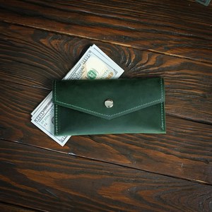 Cartera Moderna de Cuero Liso, Elegante Bolsillo Largo para Dinero, Bolso Tipo Clutch, Monedero Elegante, Tarjetero Oculto para Guardar Efectivo - Product Image 4
