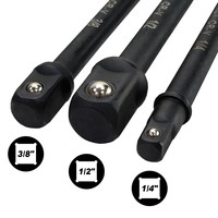 Jeu d'adaptateurs de douilles à chocs profondes 3 pièces en Cr-V avec tige hexagonale de 1/4 po, mallette de transport OEM avec garantie de 3 ans