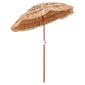 Sombrilla de Hojas de Palma Tropicales con Poste de Bambú Rústico - Toldo Hawaiano Inclinable Giratorio para Suministro en Resorts de Verano - Product Image 3