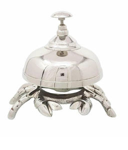 Cloche de bureau plaquée argent, cloche de service en aluminium moulé, cloche de table décorative, cloche de comptoir pour réception, hôtel, restaurant - Product Image 5