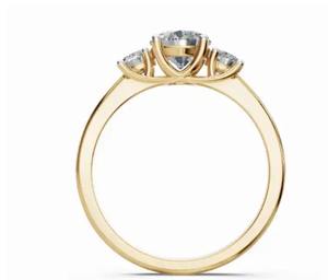 Anillo de Diamantes Cultivados en Laboratorio Three Wishes of Radiance en Oro de 9kt, 14kt o 18kt, 1.03 Quilates, Joyería de Tres Piedras con Triple Solitario para Ella - Product Image 5