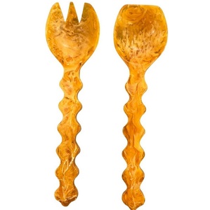 Juego de tenedores y cucharas para ensalada de resina con diseño moderno, productos hechos a mano de alta calidad, hechos en India para servir en la cocina del hogar. - Product Image 3