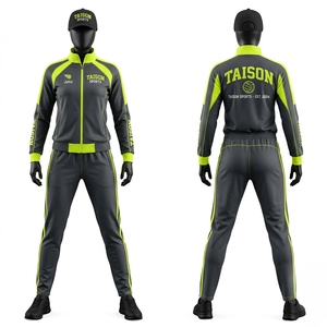 Survêtement de sport en tricot polyester/nylon premium 300g, coupe-vent, imperméable, avec doublure polaire, panneaux néon, logo personnalisé, pour entraînement d'équipe - Product Image 1
