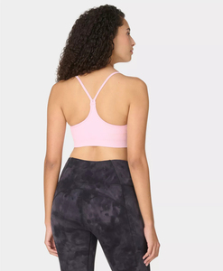 Haut court confortable en spandex pour femme, avec doublure intérieure, couleur unie, idéal pour l'été et le quotidien, avec tee-shirt de yoga court - Product Image 2