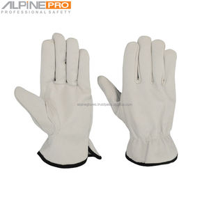 Achat en ligne de gants de conduite pour travaux extérieurs Gants de sécurité en nitrile à doigts entiers imperméables en cuir de chèvre doublure en coton - Product Image 2