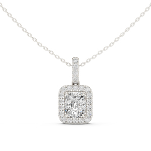 14K Yellow Gold <b>Cushion</b> & <b>Round</b> Lab-Grown Diamond Pendant for Women | Engagement | New Grown Diamond - Product Image 3