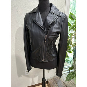 Women's Black Lamb Skin Leather Asymmetrical <b>Biker</b> <b>Jacket</b> with Zipper Pockets - Premium Soft Leather Outerwear - Product Image 1