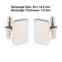 Gemelos rectangulares lisos de joyería de plata para hombres, joyería de plata para hombres, diseño personalizado