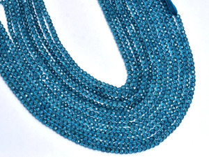 Cuentas redondas microfacetadas de topacio azul AAA+ de 3mm-4mm, cuentas de topacio natural de Londres con revestimiento de cristal, piedras semipreciosas para joyería. - Product Image 2