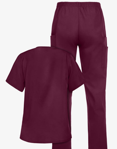 Conjunto de Uniforme Médico Unisex de 6 Bolsillos, Repelente a Líquidos, Antipilling, Ecológico, Transpirable, Tejido con Agujas, Uniforme Hospitalario OEM - Product Image 1