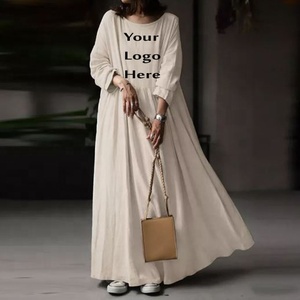 Abaya musulmane élégante imprimée à manches longues pour femmes maxi Abaya islamique boutonnée à couverture complète pour femmes caftan - Product Image 3