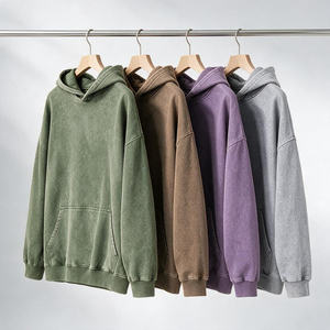Sweat à capuche personnalisé pour homme, 100% coton lourd, délavé à l'acide, avec détails patchwork, pour les labels streetwear - Product Image 6