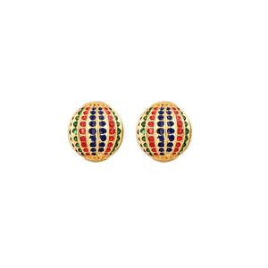 Mancuernillas Redondas de Lujo con Cuentas Multicolores Chapadas en Oro para Hombre, Accesorios para Camisa Formal, Regalo de Boda o Negocios, Mancuernillas de Diseño - Product Image 4