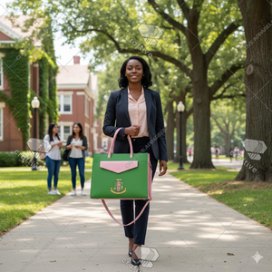 Bolso Tote de Cuero PU Premium Alpha Kapa Alpha, Bolso de Trabajo Profesional con Cartera de Mano, Listo para Enviar, Bolso de Mano para Portátil de Hermandad - Product Image 4